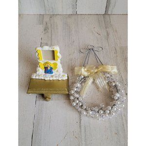 Angel Hanging mini wreath stocking holder variety xmas home decor set